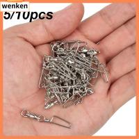 WENKEN 5/10pcs ใหม่ ขนาด 0# ถึง 8# แหวนแข็ง สแตนเลส ลูกกลิ้งหมุน ขั้วต่อสแน็ปตกปลาพร้อมพิน แบริ่งบาร์เรล ลูกบอลสำหรับงานหนัก