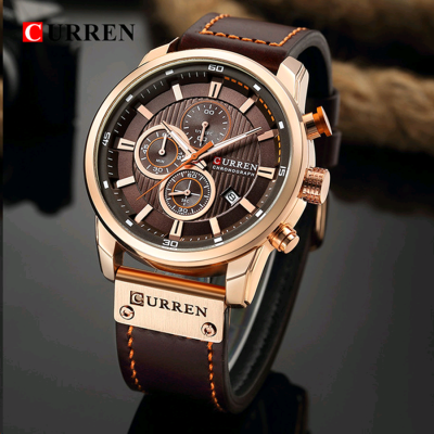 CURREN 8291 nd Fashion Quartz Men Watches Luxury og Digital Leather Watch Mens Casual Sport Waterproof Male Clocks часы