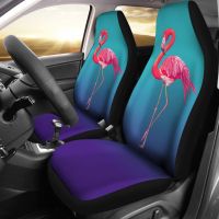 Pink Flamingos On Blue Background Car Seat Covers 210502,Pack of 2 Universal Front Seat Protective Cover