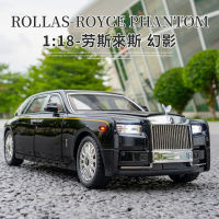 1:18 Rolls Royce PHANTOM จำลองสูง Diecast โลหะผสมรุ่นรถเสียงดึงกลับคอลเลกชันเด็กของเล่นของขวัญ