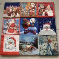 Christmas paper napkins serviettes decoupage decor wedding party festival cocktail Santa Claus Buck star snow star winter