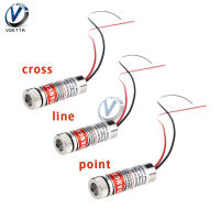 เลเซอร์สีแดง5Mw 3V 5V จุด/เส้น/กากบาทโมดูลเลเซอร์หัวเลนส์กระจกรุ่นลำแสงปรับได้ระดับอุตสาหกรรม