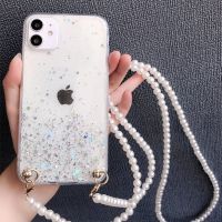 {OLI STUDIO} GlitterCrossbody LanyardCase สำหรับ SamsungS22 S21 S20S9 S10 S10E S20Note10 Plus 9 Cover