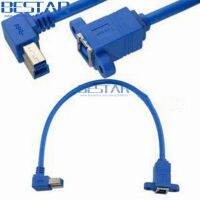 (10pcs/lot) 30CM 1FT USB 3.0 B Male right angle to B Female USB3.0 BM to BF short printer cable for Printers scanners Hard Disk