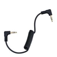 ▥✿ 20cm 3.5mm Jack to Jack Coiled Audio AUX Cable Cord TRS to TRS Dual Right Angled For Car Microphone to Camera RODE SC7 BOYA