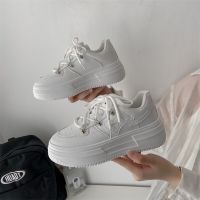 2023 Fashion Woman shoes Platform Breathable White Sneakers Female Lace Up Spring Autumn Flats Sneakers Chunky Shoes NEW