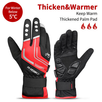 INBIKE Cycling Gloves Autumn Winter Men Women MTB Bike Gloves Windproof Thermal Shockproof Full Finger Sport Road Bicycle Gloves