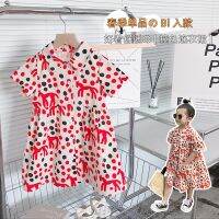 【Ladies shop】2022GirlsNew GirlsLittle GirlPrint เด็ก39; SDress 2 Year OldClothes