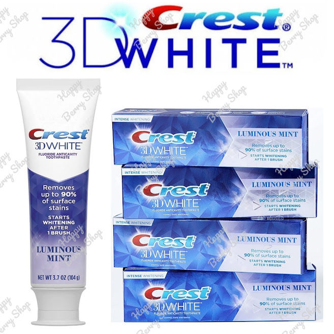 ยาสีฟันฟันขาว-crest-3d-white-luminous-mint-นำเข้าจากอเมริกา-สูตรใหม่ขจัดคราบ90-พร้อมส่ง-ยาสีฟันเพื่อฟันขาวอย่างปลอดภัย-usa-whitening-toothpaste