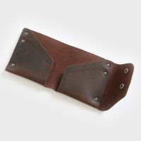 Handmade Genuine Leather Wallet For Men Minimalist Crazy Horse Leather Bifold Bill Men Wallets  Retro  Short Wallet