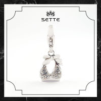 [SETTE] Bikini Top Charm For Pendant/Bracelet Silver 925 Rhodium Plated CZ - BTS1894-96/W [เซตเต้] จี้ชาร์มรูปบิกินีท่อนบน ตัวเรือนเงิน 925 ชุบโรเดียม ประดับเพชร CZ