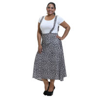 6XL Leopard Print Plus Size Skirt Vintage Overalls Long Skirts Women Casual High Waist Skirts Large Size Streetwear faldas Q30