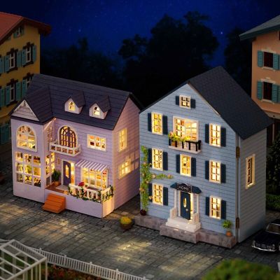 23New New DIY Wooden Miniature Building Kit Doll Houses With Furniture Light Molan Mini Casa Dollhouse Handmade Toys For Girls Gifts