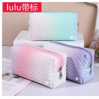 Lu Womens PU Leather Gradient 3D Makeup Bag Travel Portable Wash Bag