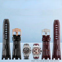 สายนาฬิกาหนังแท้สำหรับ AP Aibi Royal Oak Offshore เข็มขัดพิเศษ15703 15710สายนาฬิกาข้อมือปากเว้านูนพิเศษ28มม