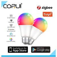 [Super bright bulb] CORUI Tuya Zigbee3.0 9/12/15/18วัตต์สมาร์ทหลอดไฟ RGBCW การควบคุมระยะไกลเปลี่ยนสี LED E27ชีวิต APP สำหรับ Alexa Google Home