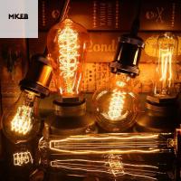 MKEB 220V 1ชิ้นหลอดไส้ Lampu Penerangan Rumah หลอดไฟหมุนวนคงทนหรี่แสงได้ไฟโทนสีอบอุ่นปลอดภัย1ชิ้นเส้นใยเอดิสันหลอดไส้