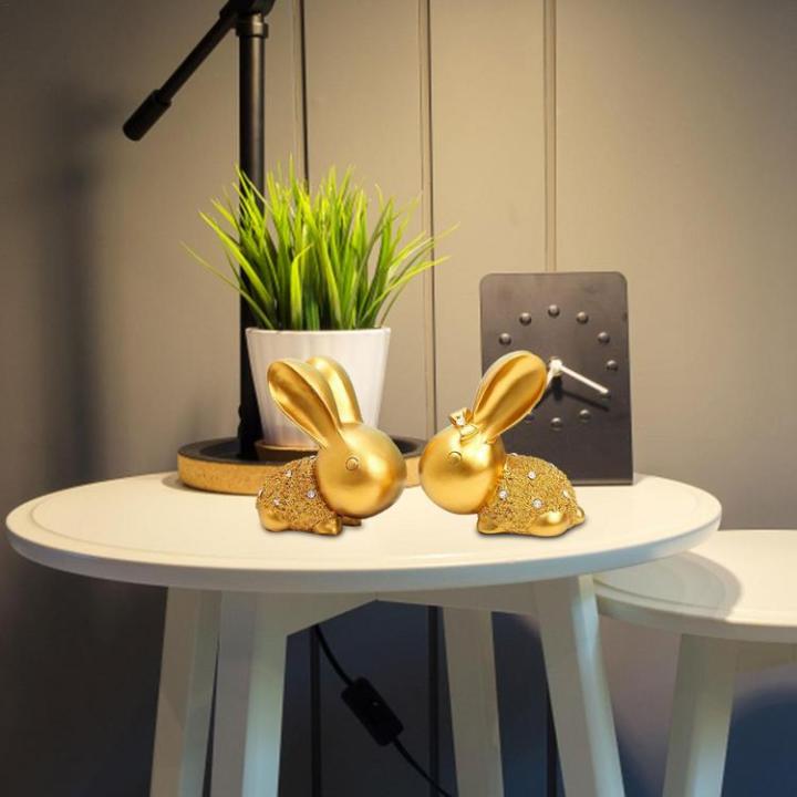 bunny-figurine-diamond-zodiac-rabbit-golden-resin-small-animal-statues-home-decoration-statue-for-living-room-bedroom-study-desktop-couple-ornaments-qualified