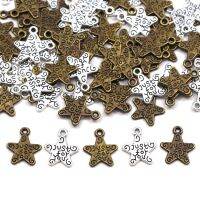 【LZ】△  Etiquetas de metal feitas à mão para costura accessoreis estrela encantos pingentes 50 pçs estrela etiquetas de metal sliver bronze  apenas para você