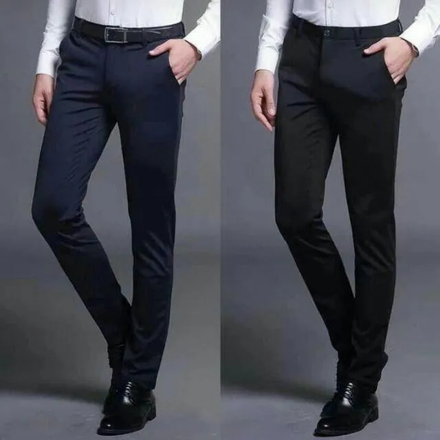 FORMAL Slacks for Men Semi Skinny Type Pants Black Navy Blue | Lazada PH