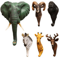 Elephant Wall Hanging Hook Vintage Deer Head Animal for Hanging Clothes Hat Scarf Key Deer Horns Hanger Rack Wall Decoration