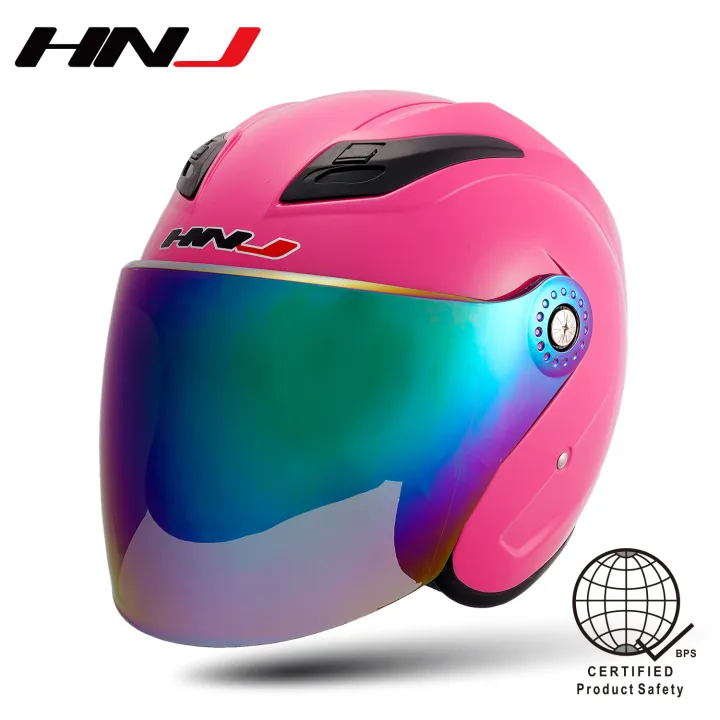 A4 003 Tinted Single Visor Men And Womens Motorcycle Helmet Half Face