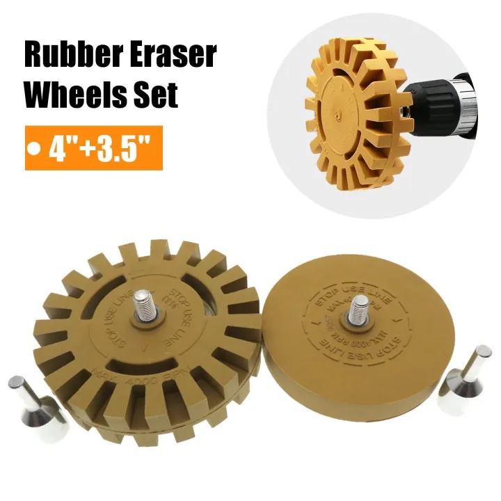 4''+3.5'' Universals Rubber Eraser Wheel Set For Remove Car Glue
