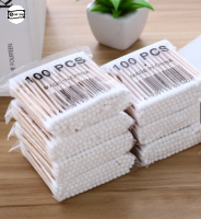 คอตตอนบัด 100 ก้าน (แพ็คเดี่ยว) Cotton buds สำลีปั่นหูด้ามไม้ สำลีไม้ สำลีก้าน สำลีเช็ดเครื่องสำอาง