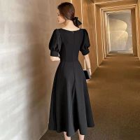 【Ready】? Black evening dress 2023 new hot style French light luxury temperament banquet annual meeting small dress skirt women can usually wear