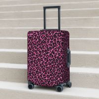 Funky Leopard Print Suitcase Cover Pink Black Spots Print Flight Business Practical Luggage Accesories Protector