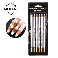 AICRANE 3Pcs สีขาว Highlight ดินสอถ่านสเก๊ตช์ดินสอดินสอมาตรฐานสำหรับร่างดินสอวาดรูปชุดศิลปะการวาดภาพ