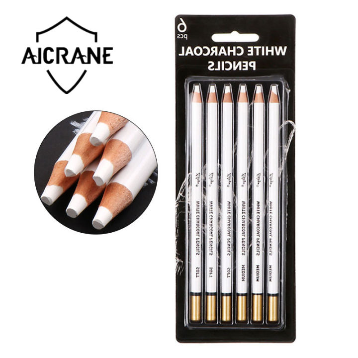 6Pcs drawing pencils for sketching sketch pad charcoal white pencils