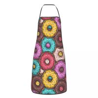 Delicious Doughnuts Donitas Pattern Apron for Women Men Unisex Bib Sweet Pastries Cooking Kitchen Tablier Cuisine Chef Gardening