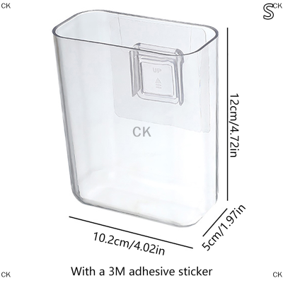 CK กล่องเก็บของติดผนังโปร่งใสกล่องจัดระเบียบชั้นวางข้างเตียงแบบไม่เจาะติดผนัง