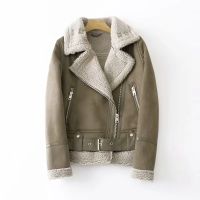 Xitimeao New Winter Retro Lapel Velvet Padded Fur One Coat Warm Fashion Lamb Hair Motorcycle Clothing er Short Jacket