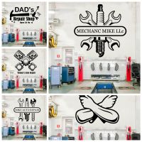 Auto Repair shop Custom Name Wall Stickers For Repair Room Sticker Decor Wallpaper Vinyl Wall Decal