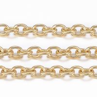 1Roll 2.5x2x0.5mm 10mroll 304 Stainless Steel Cable Chains Soldered with Spool Golden Jewelry making