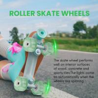 8 Piece Glitter Roller Skate Wheels Luminous Skate Wheels with Bearings Installed 32 x 58 mm 78A