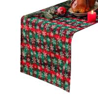 Snowflake Plaid Table Runner Christmas Table Runners Placemat Tablecloth For Bridal Shower Party Cake Tables Home Decor