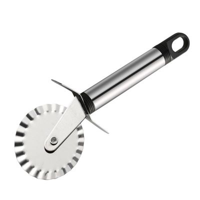 【☸2023 New☸】 congbiwu03033736 เครื่องตัดพิซซ่าสแตนเลสแบบลูกไม้วงล้อเดียวสำหรับบ้านร้านอาหารไม้ตัดพิซซ่าทำขนมอบ