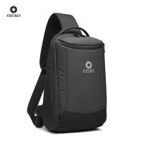 ☎▩∋ cri237 OZUKO Mens USB Charging Chest Bag Crossbody Bag Male Large Capacity Shoulder Bag Messengers Bags