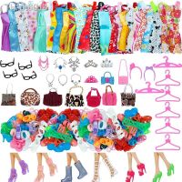 ❈☼  Random 1 Set Doll Accessories for Barbie Doll Shoes Boots Mini Dress Handbags Crown Hangers Glasses Doll Clothes Kids Toys 12  39;  39;