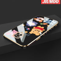 เคส JIUMOO สำหรับ Xiaomi MI POCO M2 Pro Redmi Note 9S Note 9S Pro เคสลายสัตว์รูปสัตว์รูปขอบสี่เหลี่ยมใหม่เคสผิวชุบซิลิก้าเจลนิ่มกันกระแทกเคสมือถือฝาครอบป้องกันเลนส์กล้องถ่ายรูปรวมทุกอย่าง