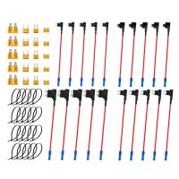 20Piece Car Add-A-Circuit Fuse Tap Adapter Kits ATO/ATC Mini Low Dual-Slot Blade Fuse Holders ABS Fuse Taps Set Fuses Accessories