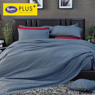 (ครบเซ็ต) Satin Plus ผ้าปูที่นอน+ผ้านวม สีเทา GRAY PS009 (เลือกขนาดเตียง 3.5ฟุต/5ฟุต/6ฟุต) #ซาตินพลัส เครื่องนอน ชุดผ้าปู ผ้าปูเตียง ผ้าห่ม