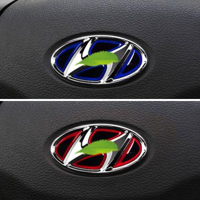 [Hot K] สติกเกอร์รูปลอกโลโก้ตราสัญลักษณ์หน้าหลังพวงมาลัยแต่งรถสำหรับ Hyundai Sonata Yf 8 I30 I45 Verna สติกเกอร์รถ