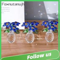 FOXNUTANUJH สีฟ้าสีฟ้า ฟิกเกอร์ Forget Me Not Flowers คริสตัลคริสตัลคริสตัล Forget-ME-ไม่ใช่ดอกไม้ เครื่องประดับดอกไม้คริสตัลสีฟ้า ของใหม่ ตกแต่งดอกไม้คริสตัล บ้านในบ้าน