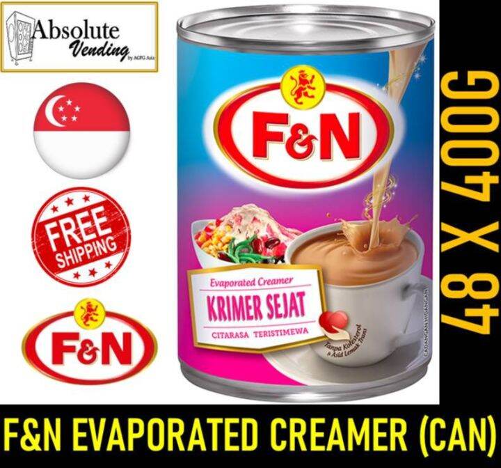 F&N Evaporated Milk Creamer 400G X 48 (CAN) FREE DELIVERY within 3