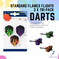 CANAVERAL Standard Flames Flights 3 x Tri-Pack ( หางลูกดอก มาตรฐานลายเปลวไฟ 3 แพ็ค (แพ็คละ 3 ชิ้น) ) ปาเป้า Darts กระดานปาเป้า ปาเป้าลูกดอก ลูกดอก