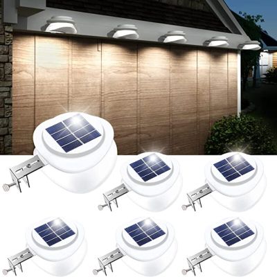 Solar Gutter Lights Outdoor Waterproof Solar LED Lighting Deck Fence Sun Power Lamps for Garden Backyard Pathway Roof Yard LED Strip Lighting